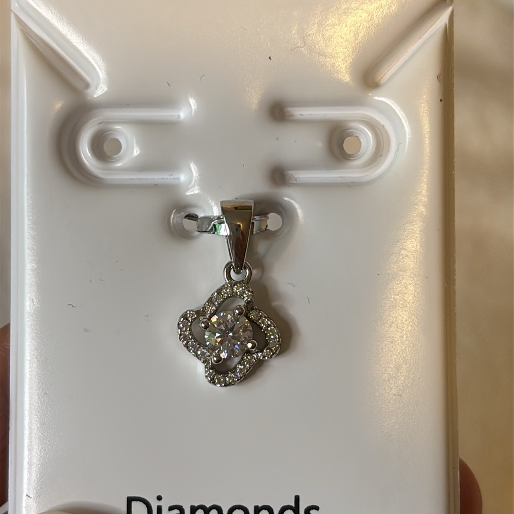 NEW 1.148 Carat Moissanite Diamond 925 Sterling Silver Necklace - Picture 5 of 8